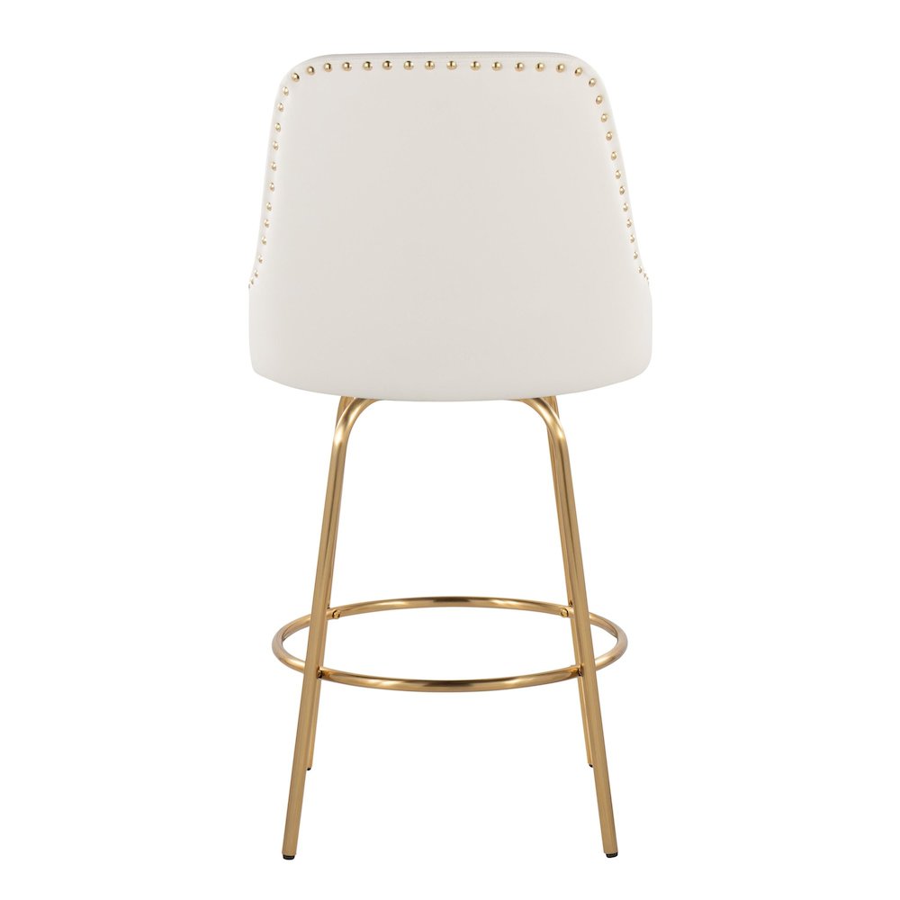 Studded Marcel 27" Fixed-Height Counter Stool - Set of  2. Picture 5