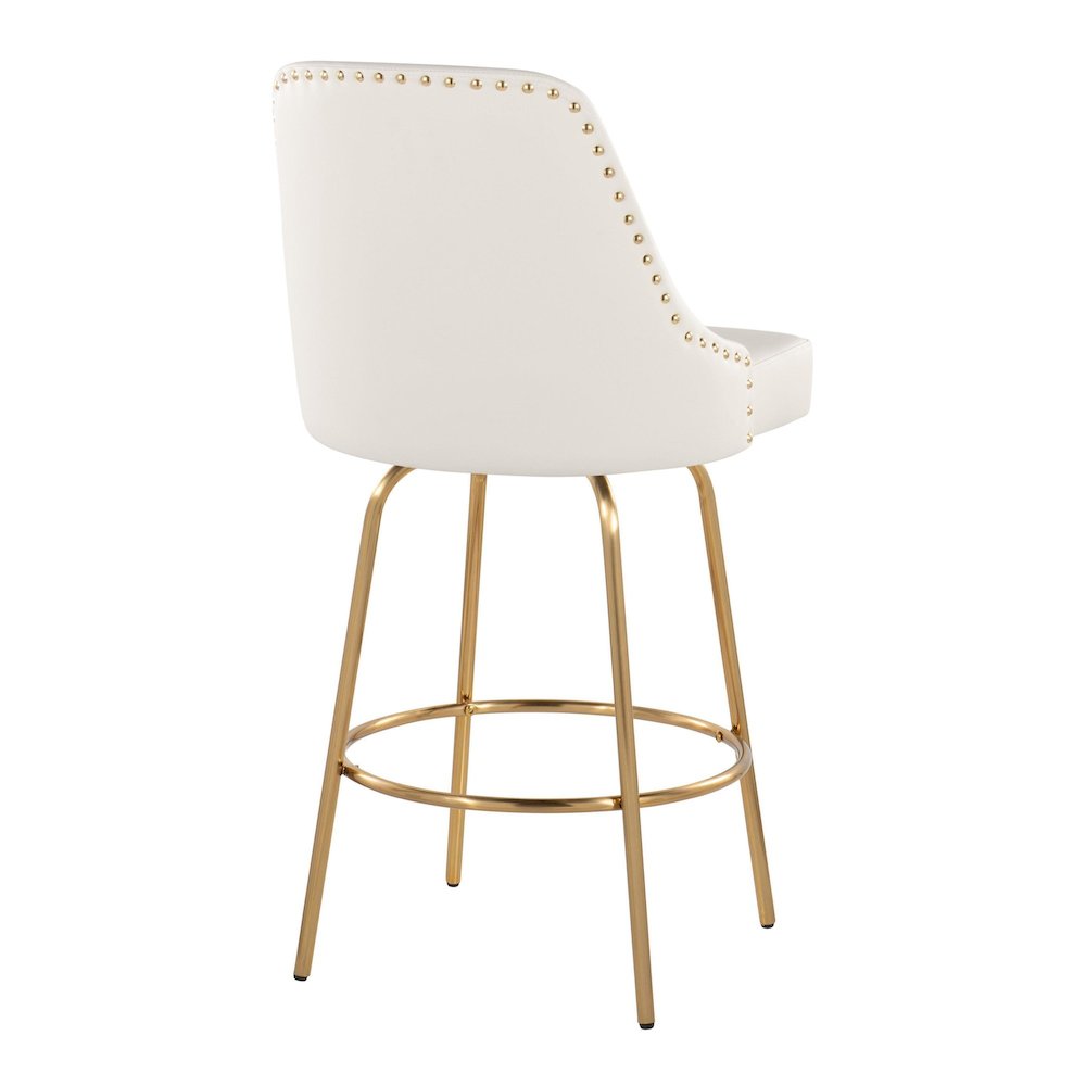 Studded Marcel 27" Fixed-Height Counter Stool - Set of  2. Picture 4