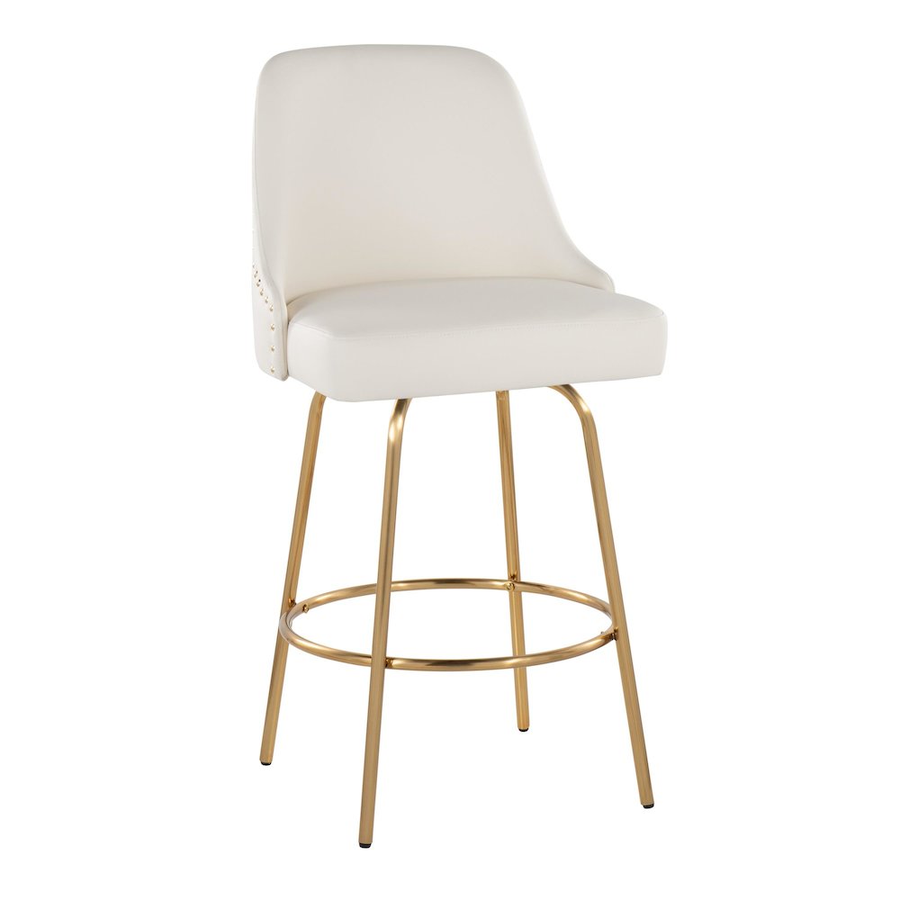 Studded Marcel 27" Fixed-Height Counter Stool - Set of  2. Picture 2