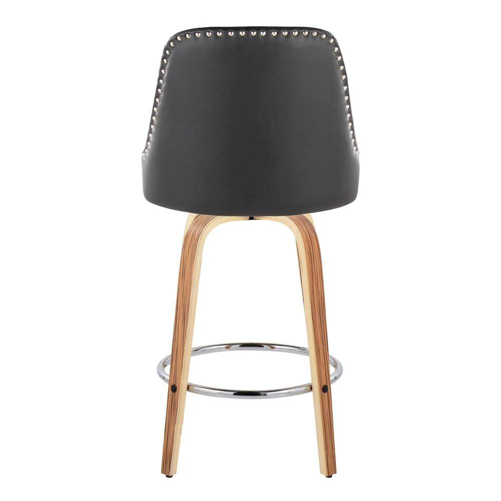 Studded Marcel 27" Fixed-Height Counter Stool - Set of  2. Picture 5