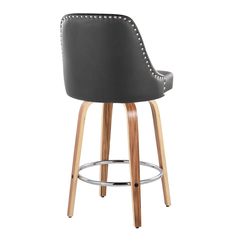 Studded Marcel 27" Fixed-Height Counter Stool - Set of  2. Picture 4