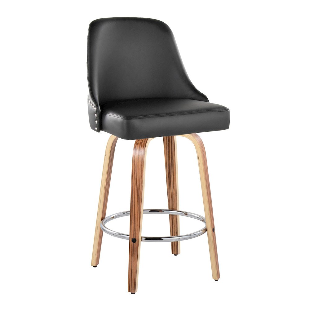 Studded Marcel 27" Fixed-Height Counter Stool - Set of  2. Picture 2
