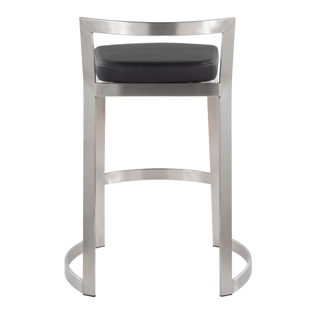 Stainless Steel, Black PU Fuji DLX Counter Stool - Set of 2. Picture 5