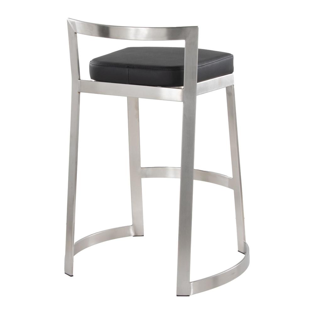 Stainless Steel, Black PU Fuji DLX Counter Stool - Set of 2. Picture 4