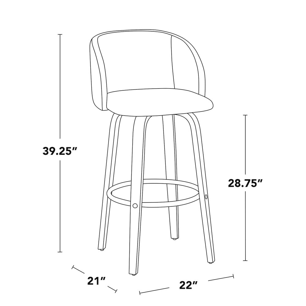 Fran 29" Fixed-Height Barstool - Set of 2. Picture 9