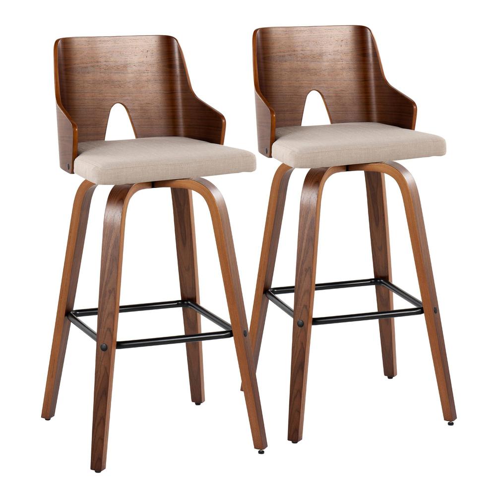 Beige Ariana 30" Fixed-Height Barstool - Set of 2. Picture 1