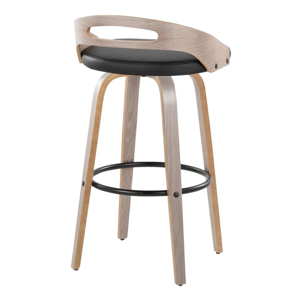 Grey Cassis 30" Fixed-Height Barstool - Set of 2. Picture 4