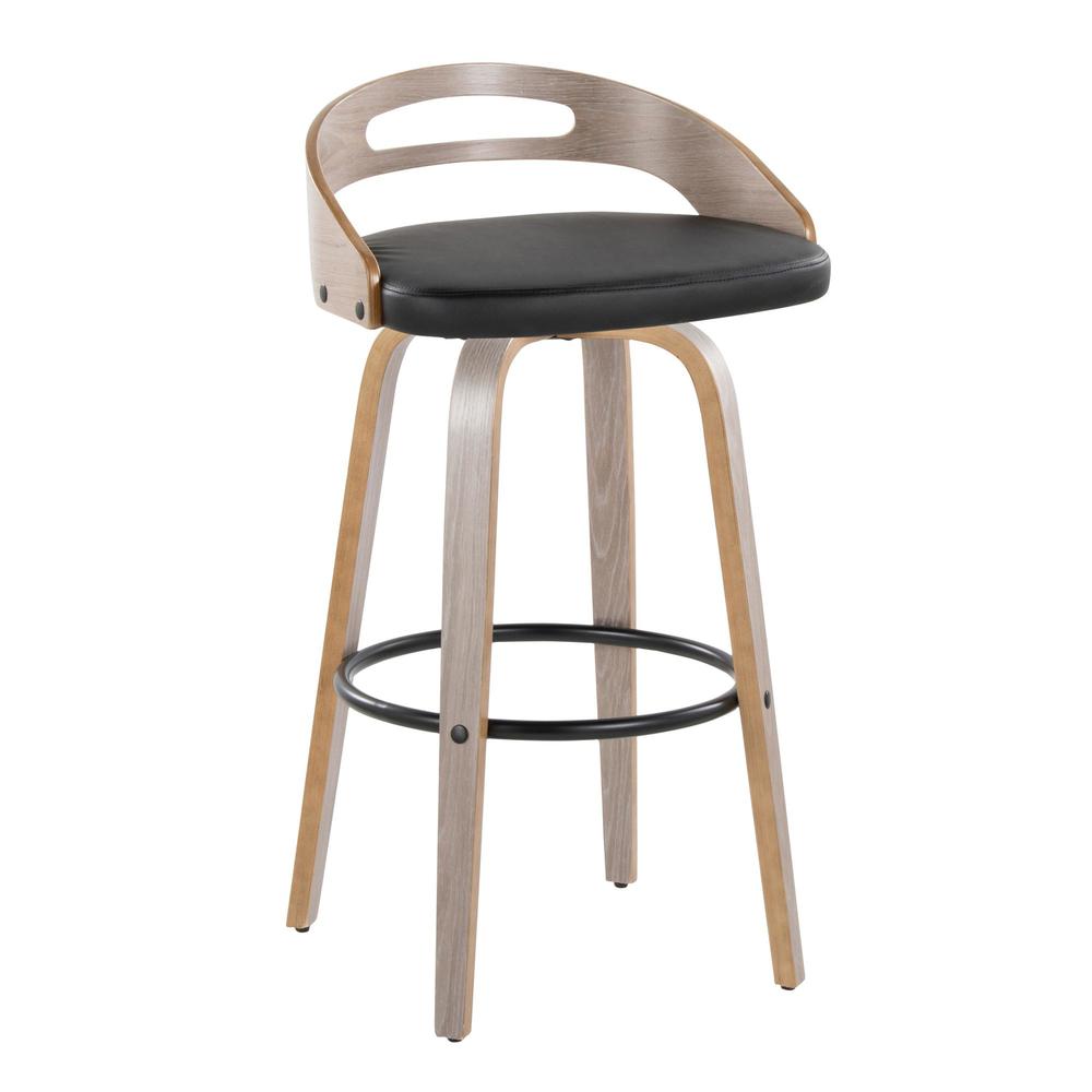 Grey Cassis 30" Fixed-Height Barstool - Set of 2. Picture 2