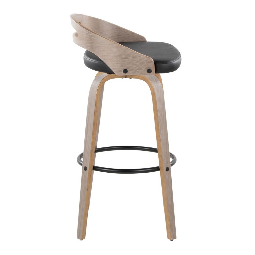 Grey Cassis 30" Fixed-Height Barstool - Set of 2. Picture 3