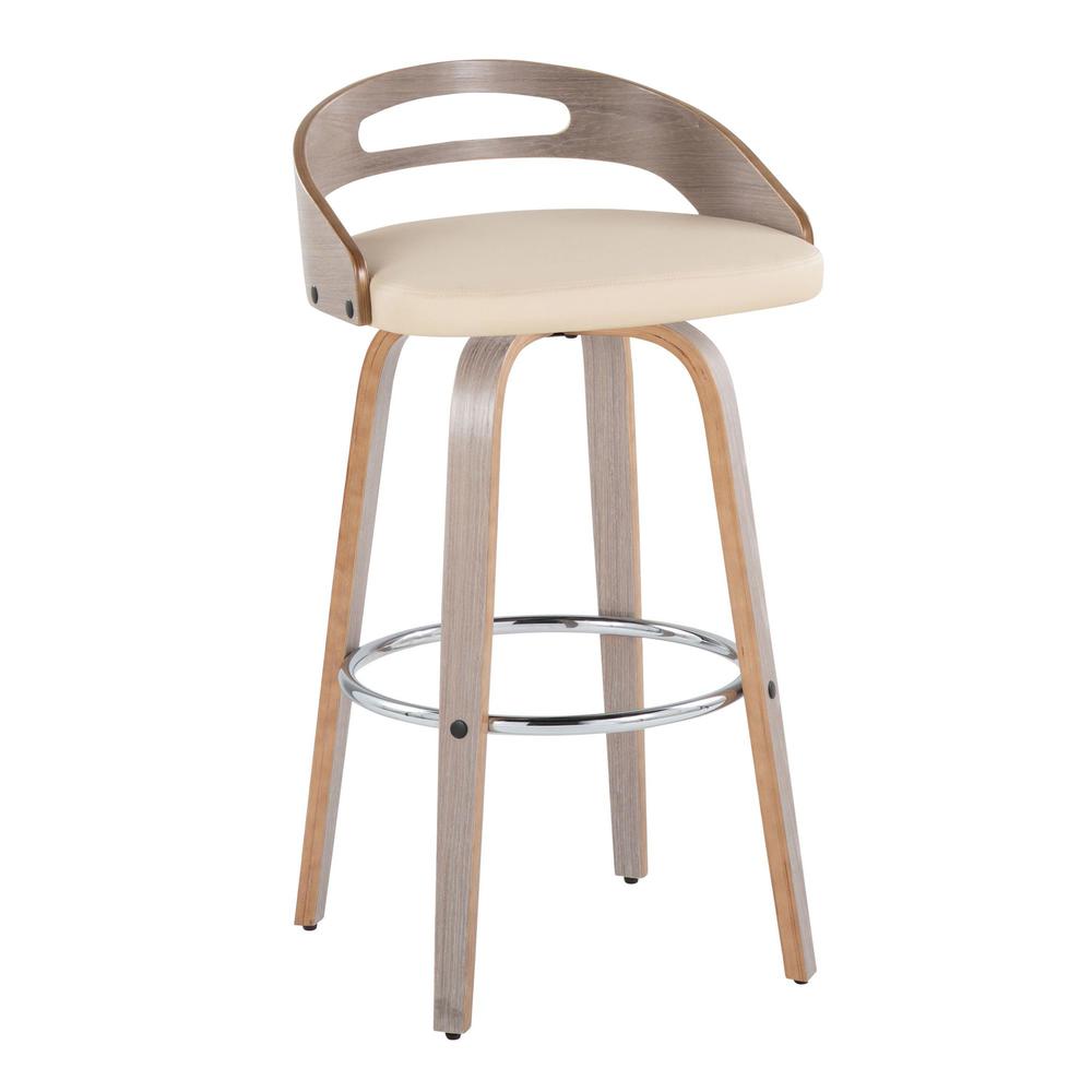 Grey Cassis 30" Fixed-Height Barstool - Set of 2. Picture 2