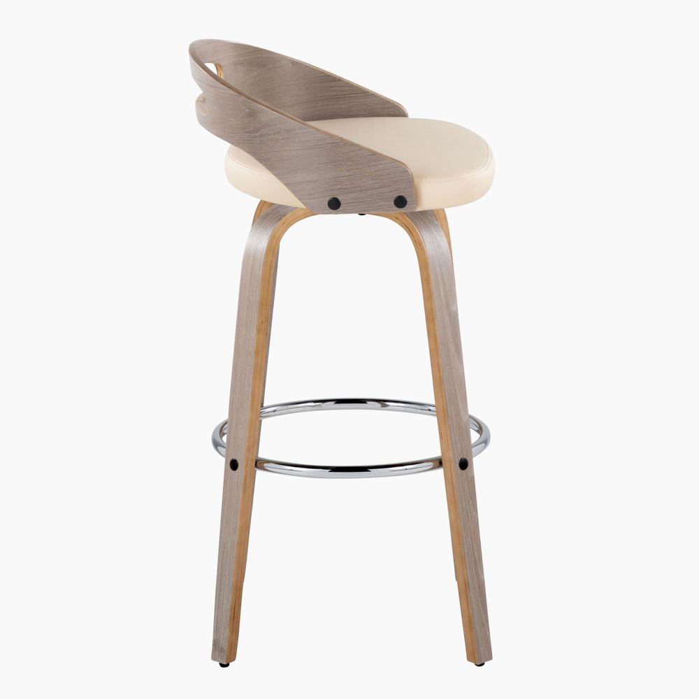 Grey Cassis 30" Fixed-Height Barstool - Set of 2. Picture 3