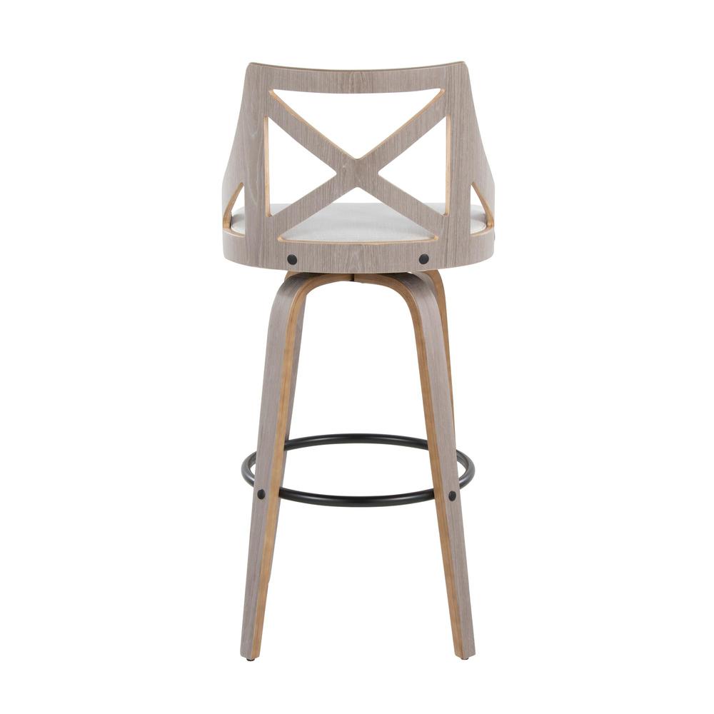 Grey Charlotte 30" Fixed-Height Barstool - Set of 2. Picture 5