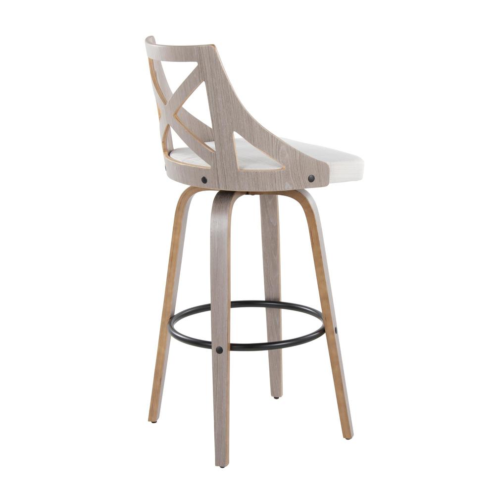 Grey Charlotte 30" Fixed-Height Barstool - Set of 2. Picture 4