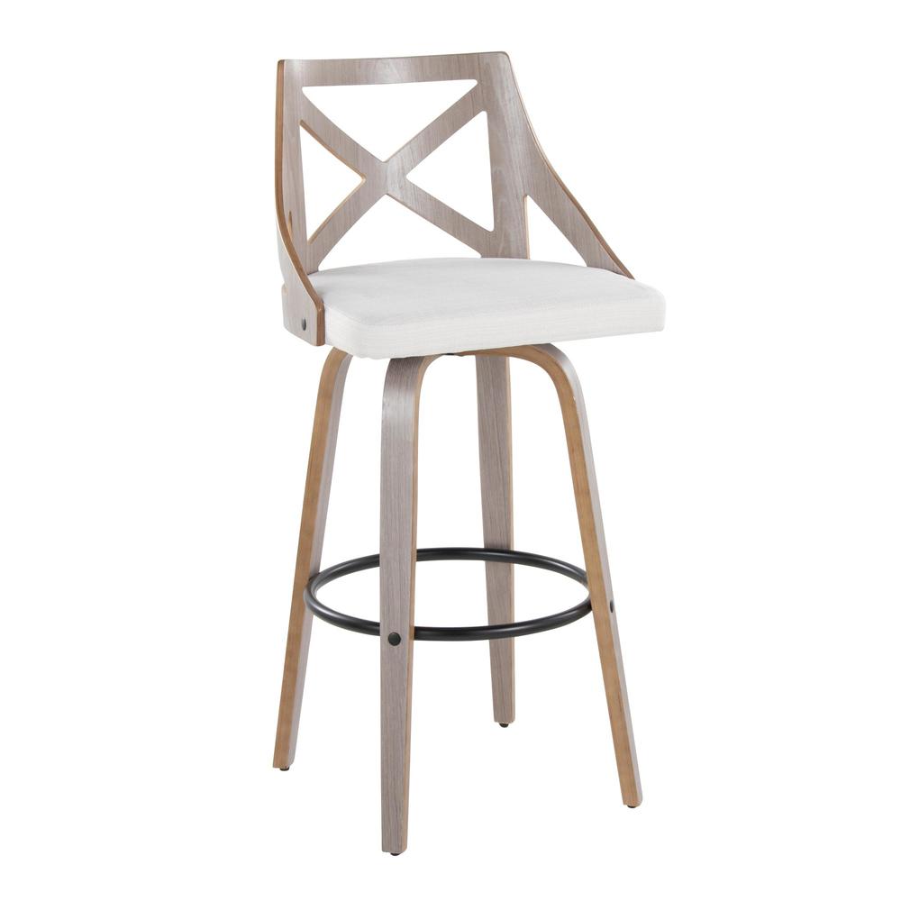 Grey Charlotte 30" Fixed-Height Barstool - Set of 2. Picture 2