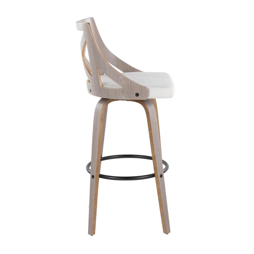Grey Charlotte 30" Fixed-Height Barstool - Set of 2. Picture 3