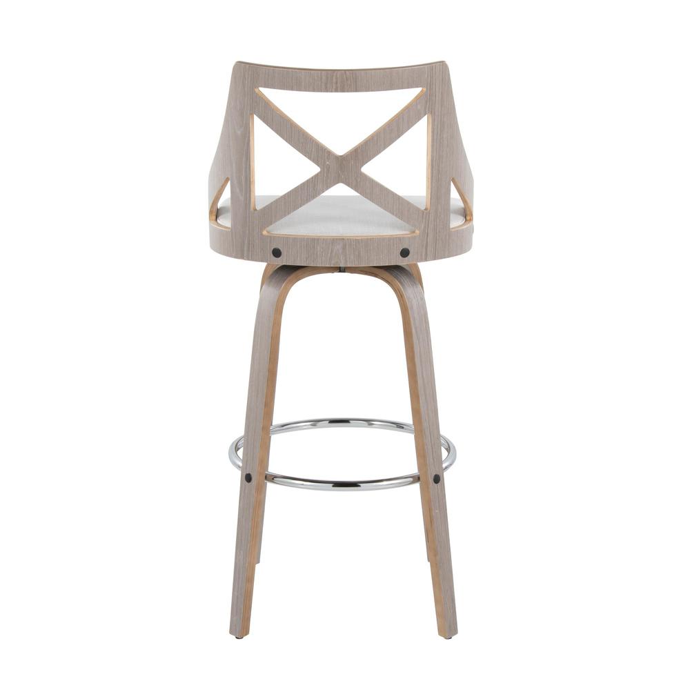 Grey Charlotte 30" Fixed-Height Barstool - Set of 2. Picture 5