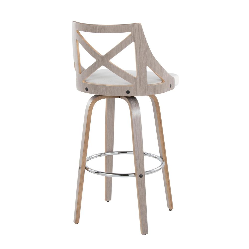 Grey Charlotte 30" Fixed-Height Barstool - Set of 2. Picture 4