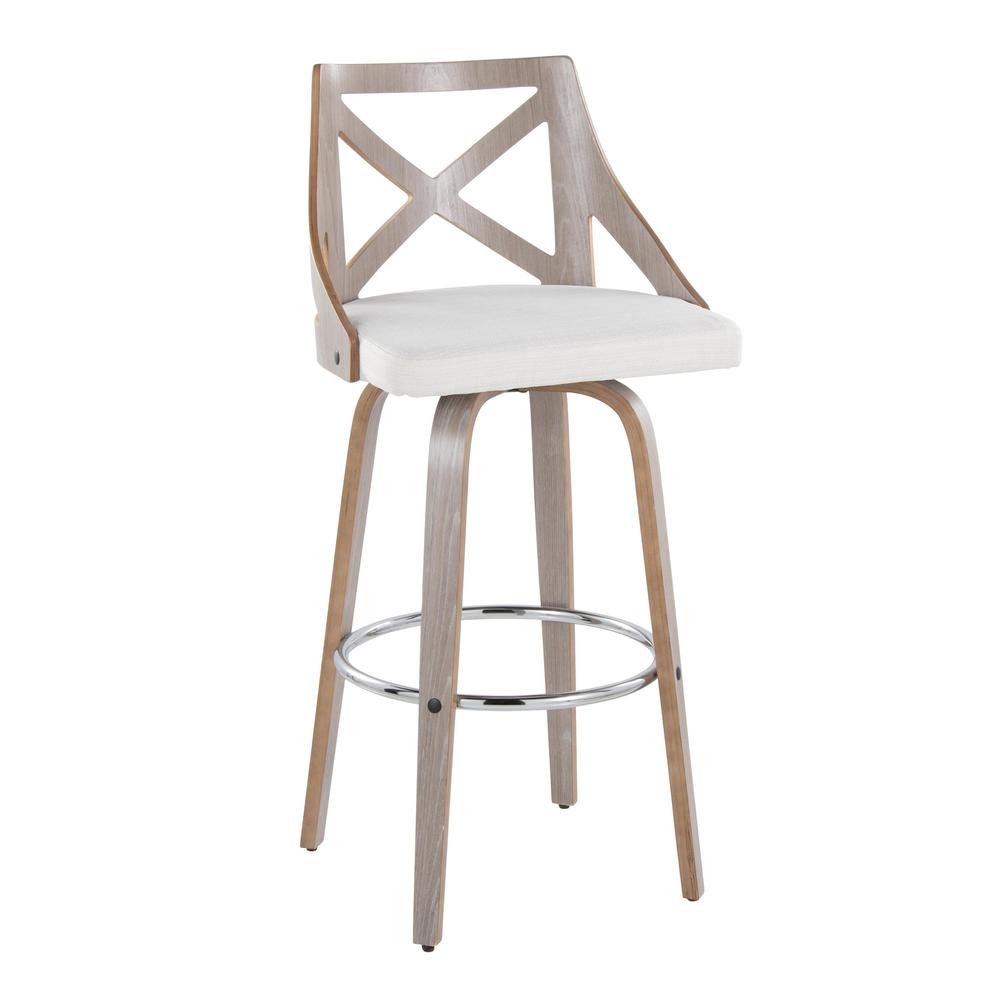 Grey Charlotte 30" Fixed-Height Barstool - Set of 2. Picture 2