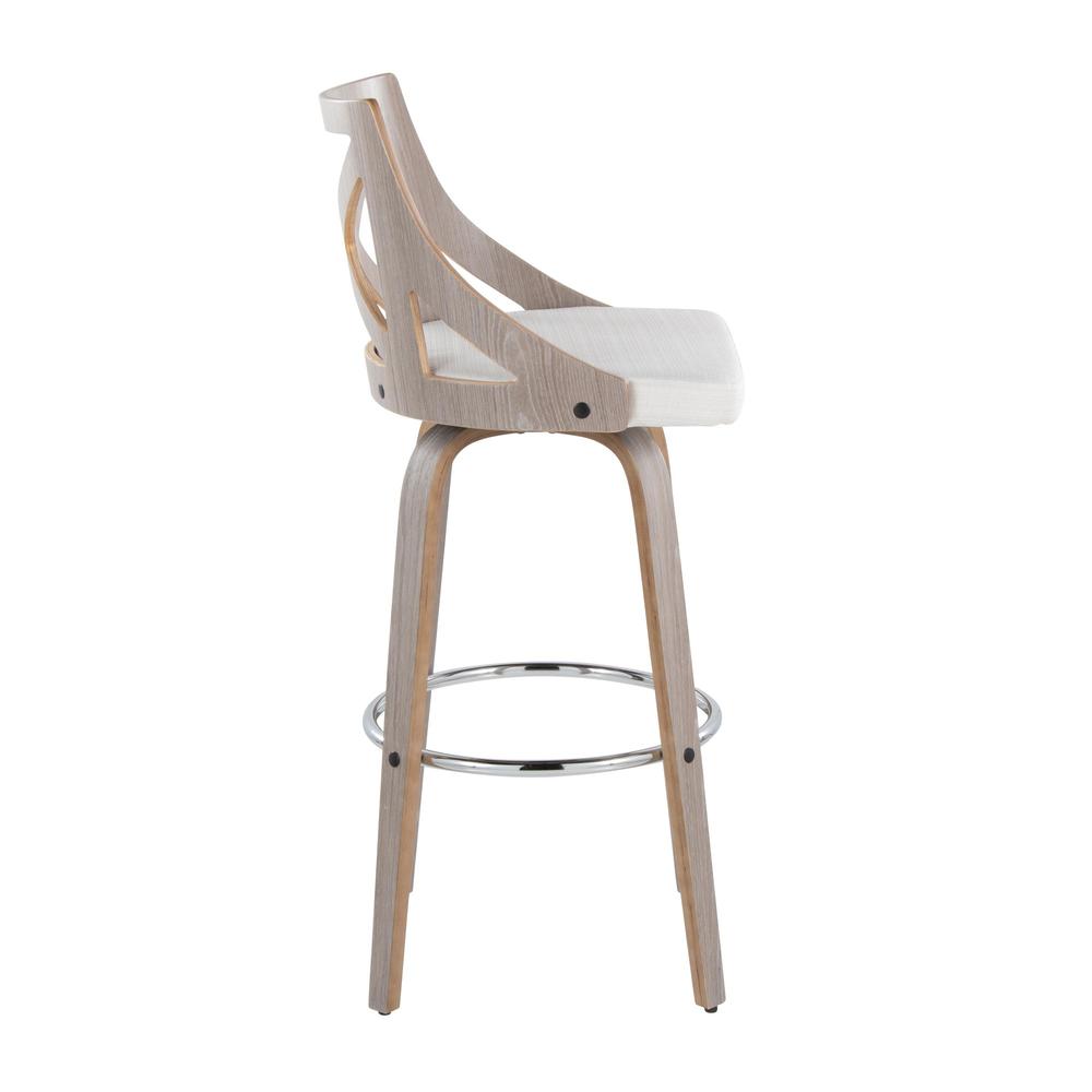 Grey Charlotte 30" Fixed-Height Barstool - Set of 2. Picture 3