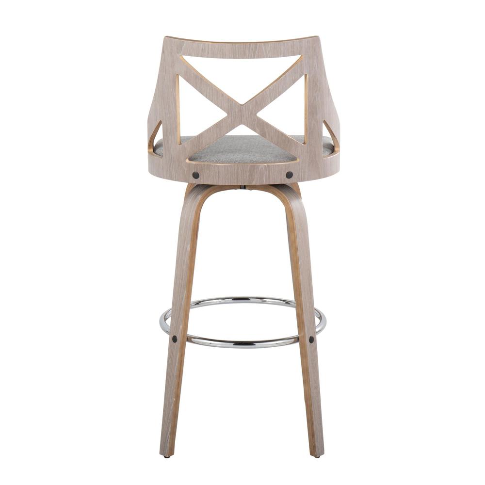 Grey Charlotte 30" Fixed-Height Barstool - Set of 2. Picture 5