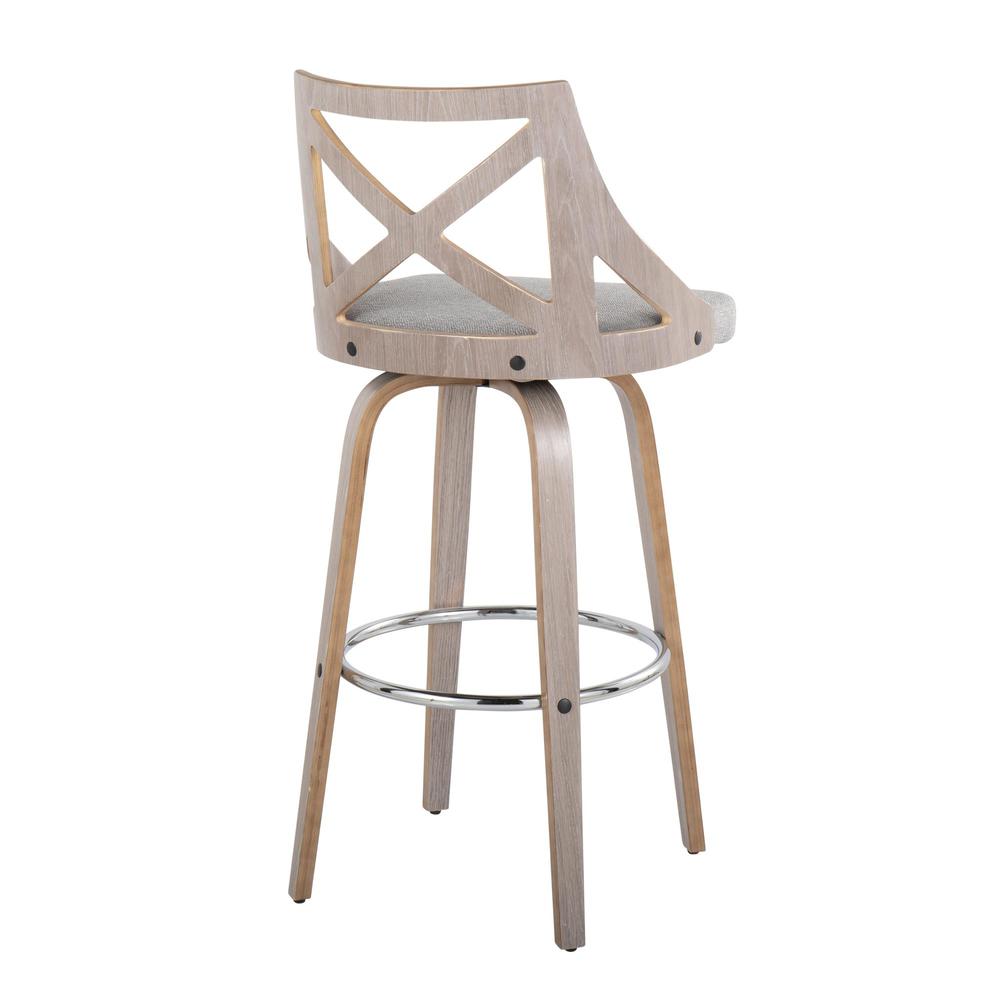 Grey Charlotte 30" Fixed-Height Barstool - Set of 2. Picture 4