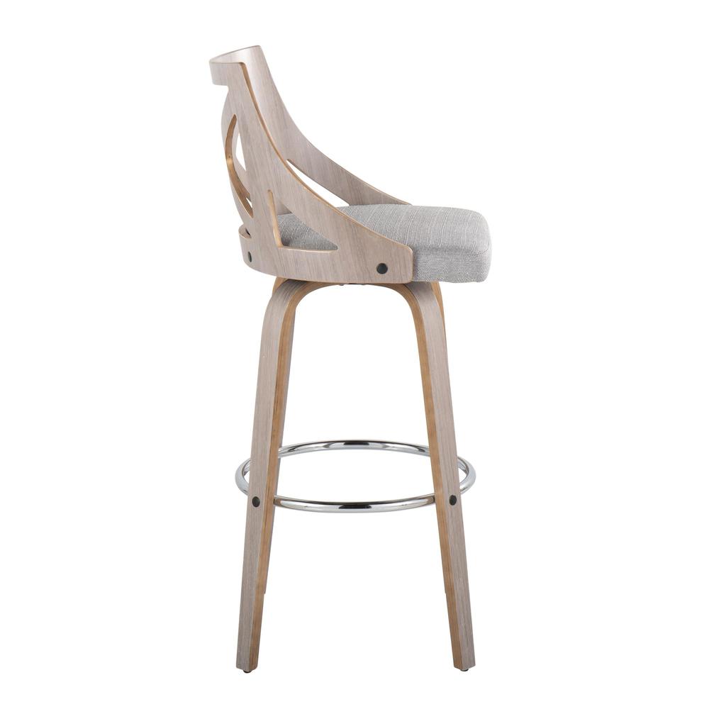 Grey Charlotte 30" Fixed-Height Barstool - Set of 2. Picture 3