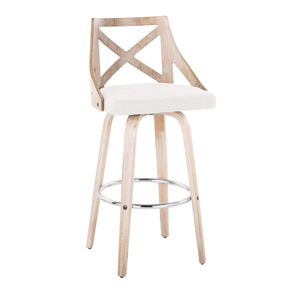 Clear Charlotte 30" Fixed-Height Barstool - Set of 2. Picture 2