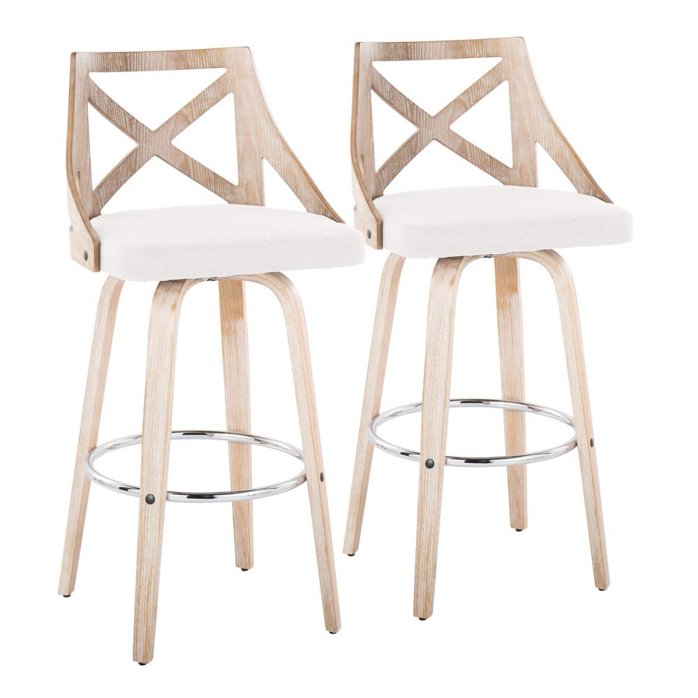 Clear Charlotte 30" Fixed-Height Barstool - Set of 2. Picture 1
