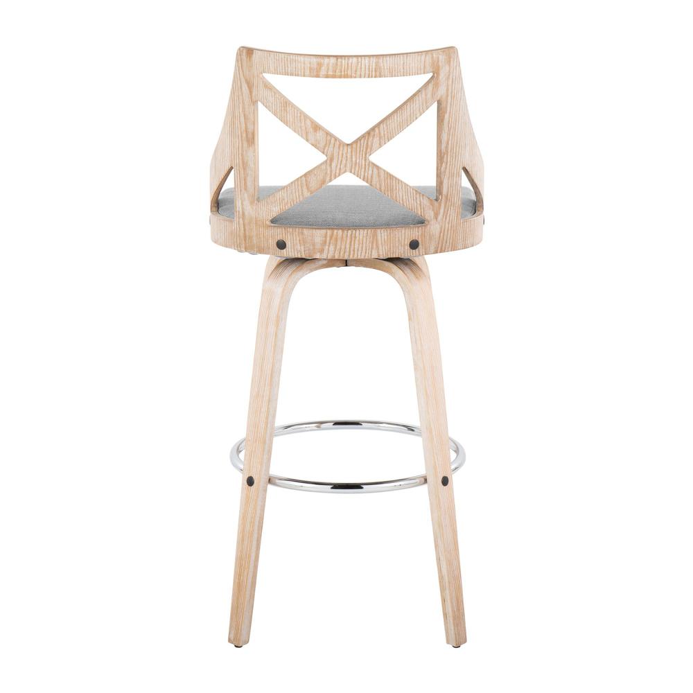 Grey Charlotte 30" Fixed-Height Barstool - Set of 2. Picture 5