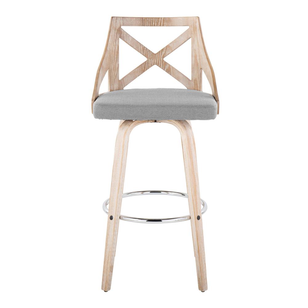 Grey Charlotte 30" Fixed-Height Barstool - Set of 2. Picture 6