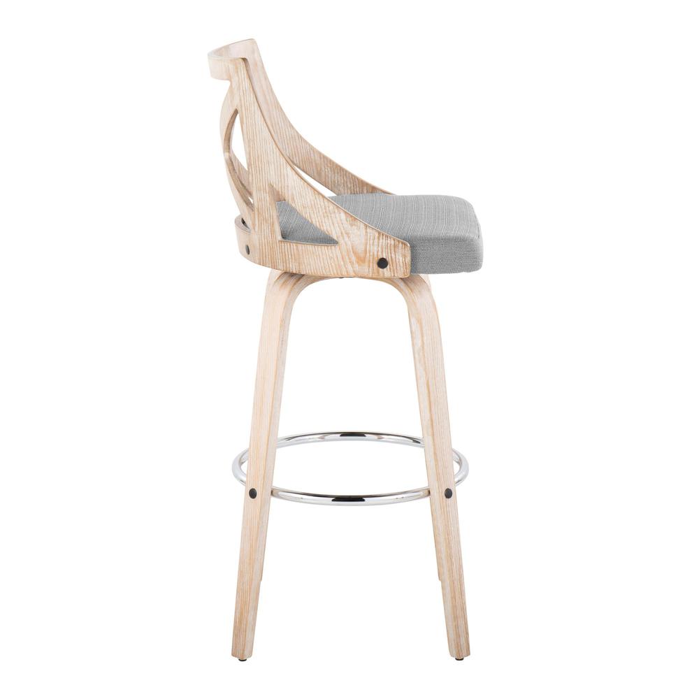 Grey Charlotte 30" Fixed-Height Barstool - Set of 2. Picture 3