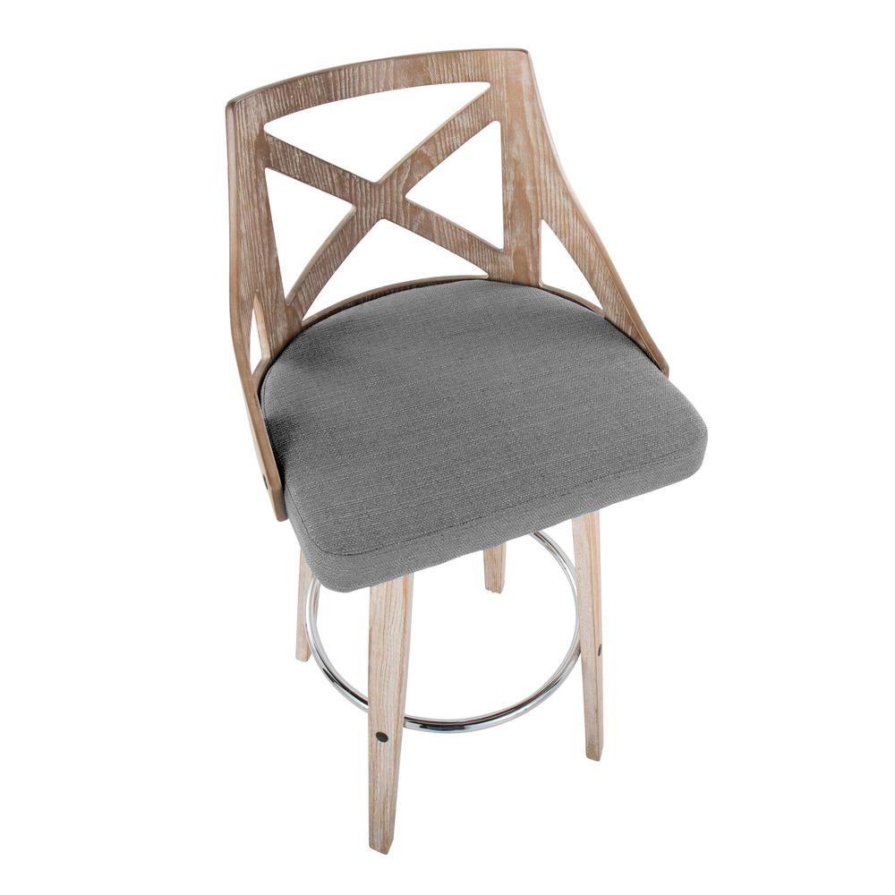 Grey Charlotte 30" Fixed-Height Barstool - Set of 2. Picture 7