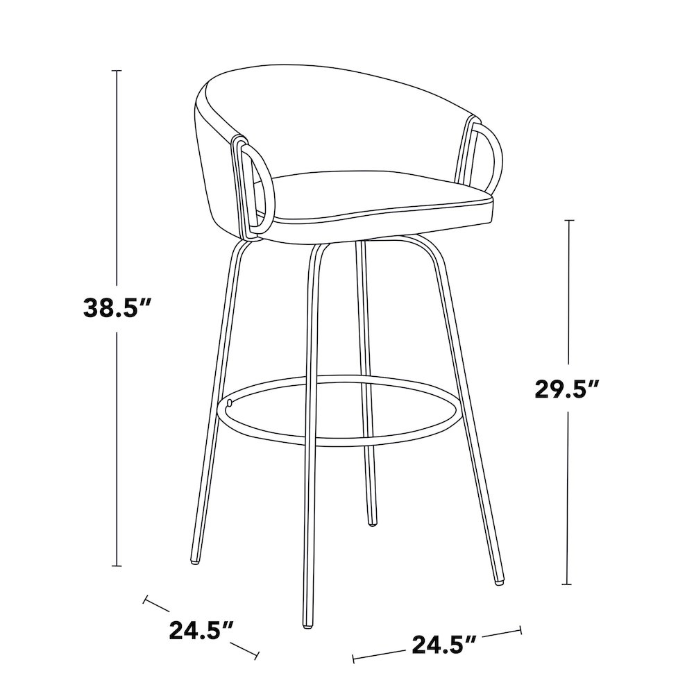 Claire 30" Fixed-Height Barstool - Set of 2. Picture 7