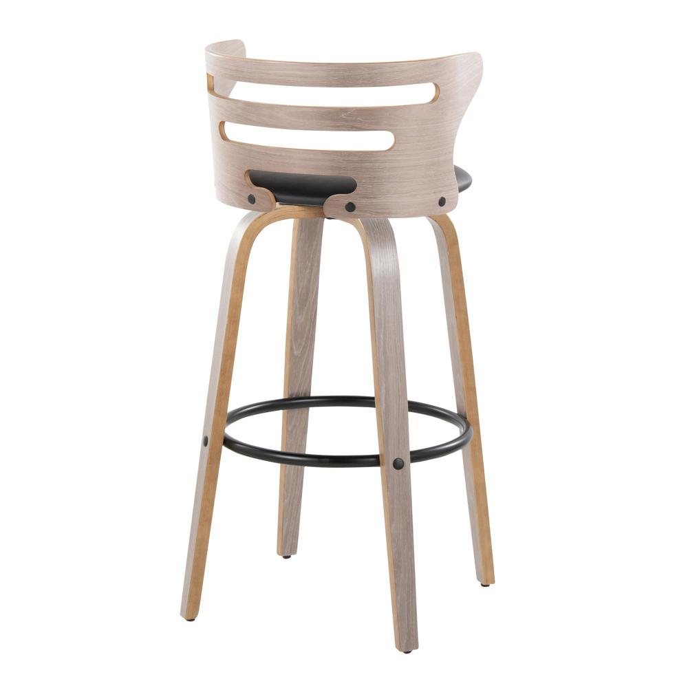 Grey Cosini 30" Fixed-Height Barstool - Set of 2. Picture 4