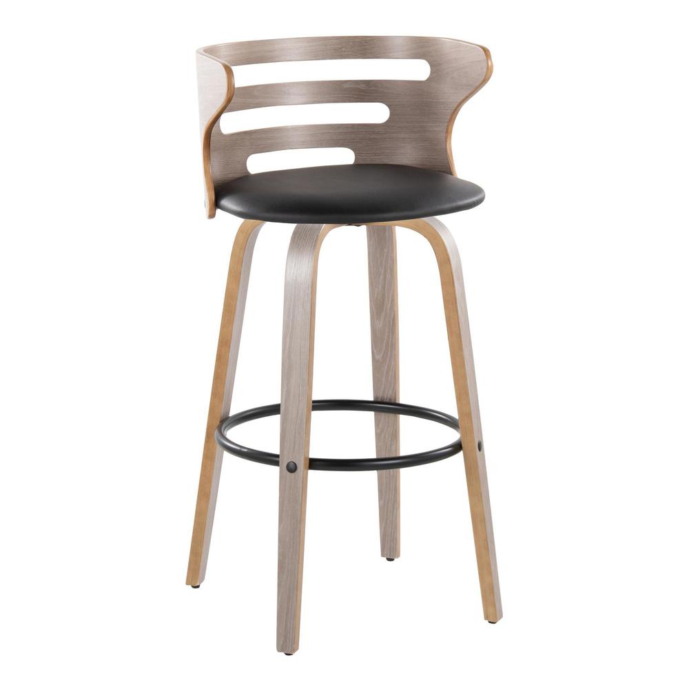 Grey Cosini 30" Fixed-Height Barstool - Set of 2. Picture 2