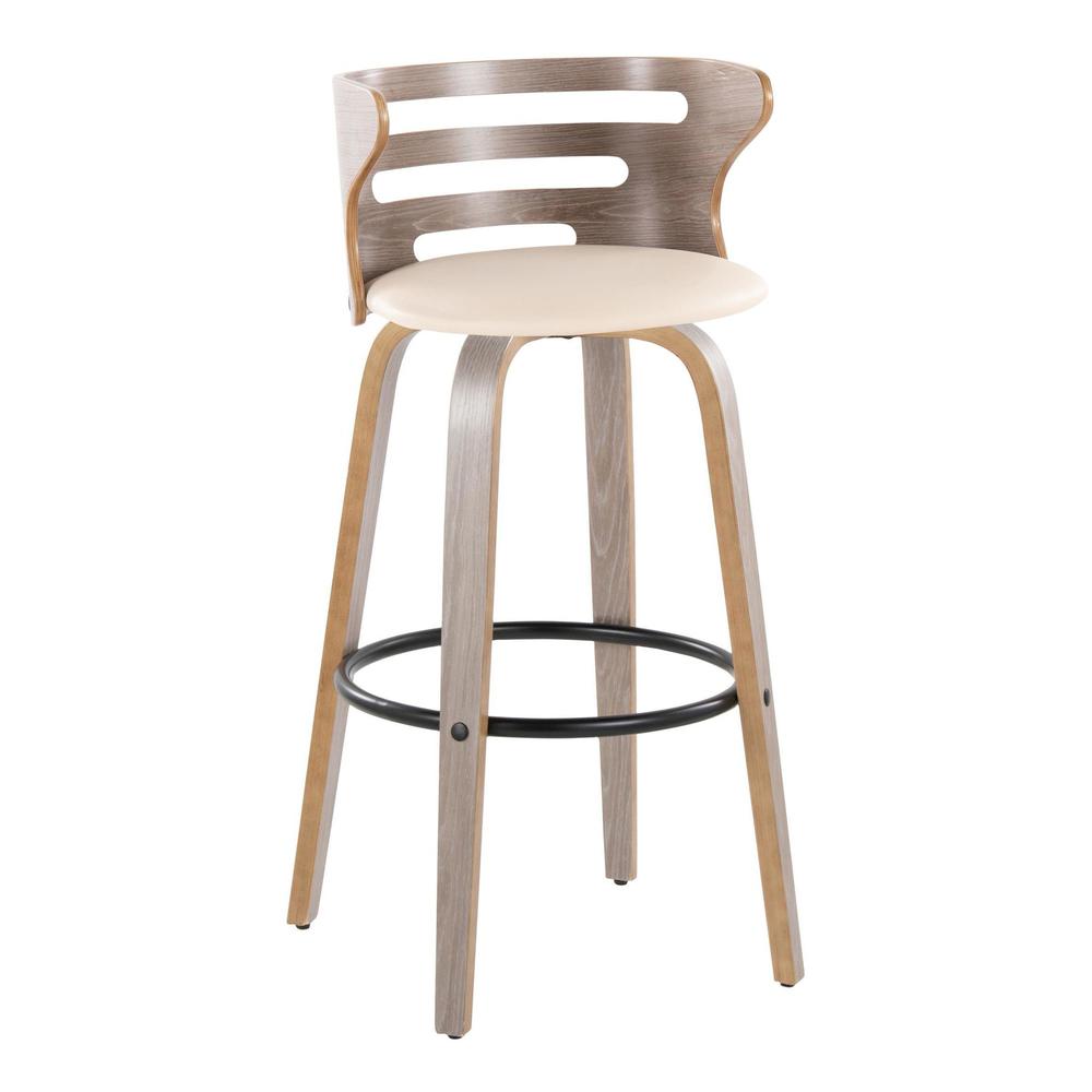 Grey Cosini 30" Fixed-Height Barstool - Set of 2. Picture 2