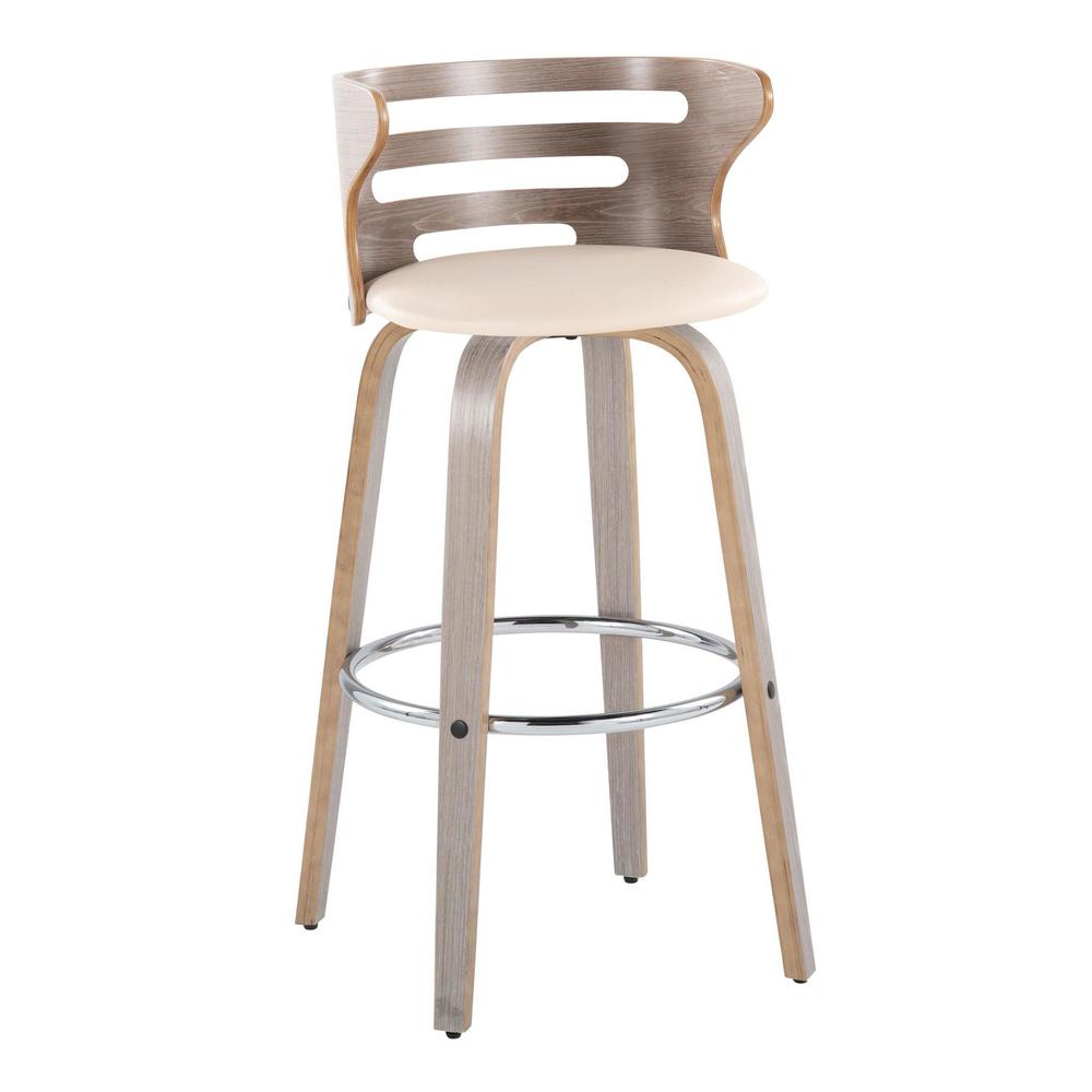 Grey Cosini 30" Fixed-Height Barstool - Set of 2. Picture 2