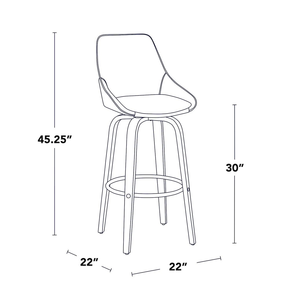 Diana 30" Fixed-Height Barstool - Set of 2. Picture 9