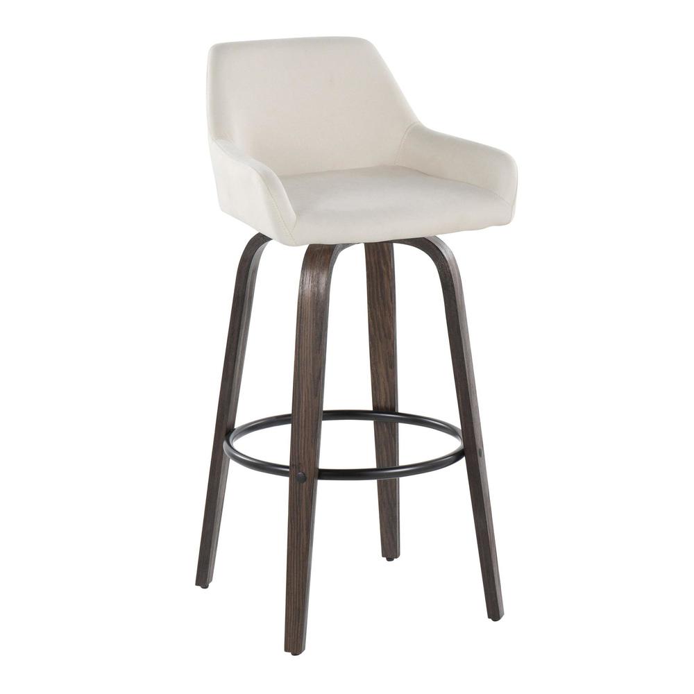 Brown Daniella 30" Fixed-Height Barstool - Set of 2. Picture 2
