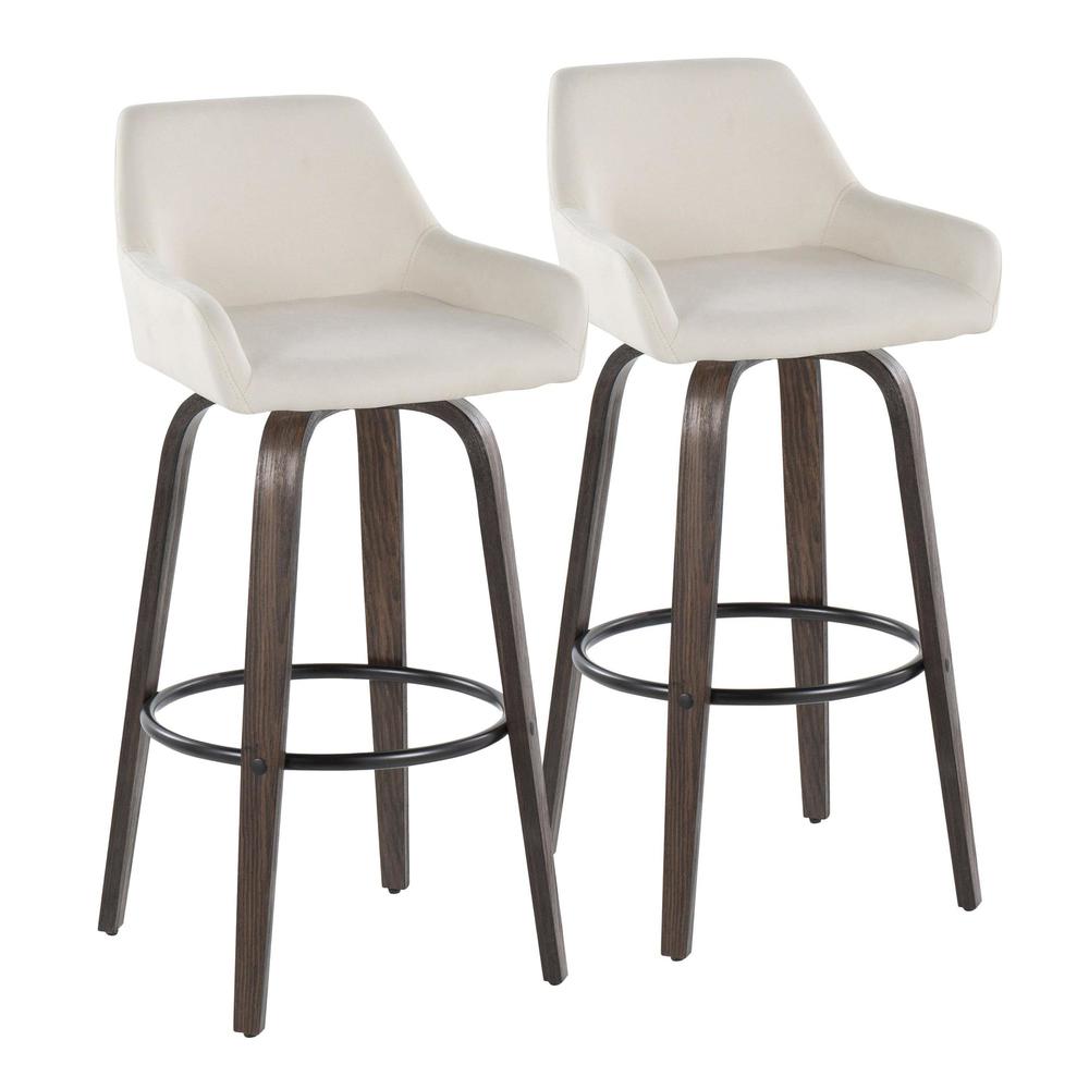 Brown Daniella 30" Fixed-Height Barstool - Set of 2. Picture 1