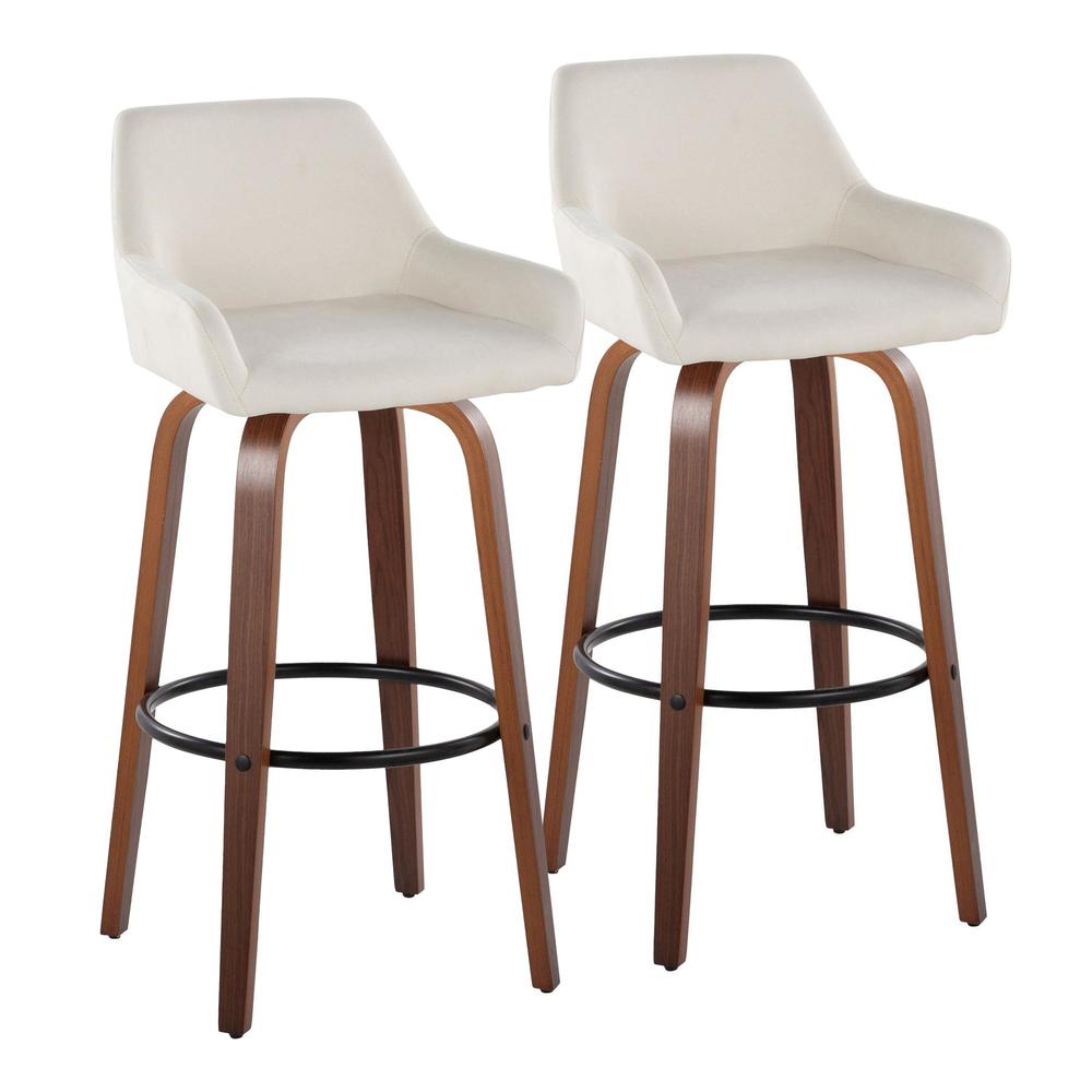 Beige Daniella 30" Fixed-Height Barstool - Set of 2. Picture 1