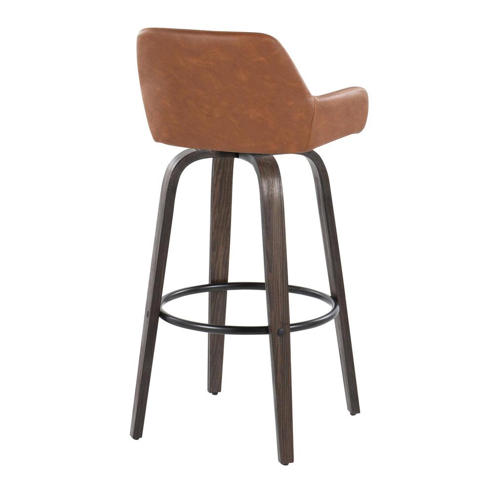 Brown Daniella 30" Fixed-Height Barstool - Set of 2. Picture 4