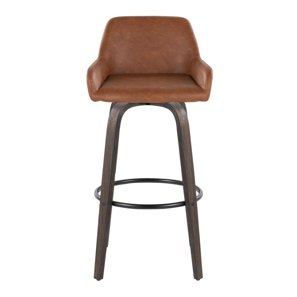 Brown Daniella 30" Fixed-Height Barstool - Set of 2. Picture 6