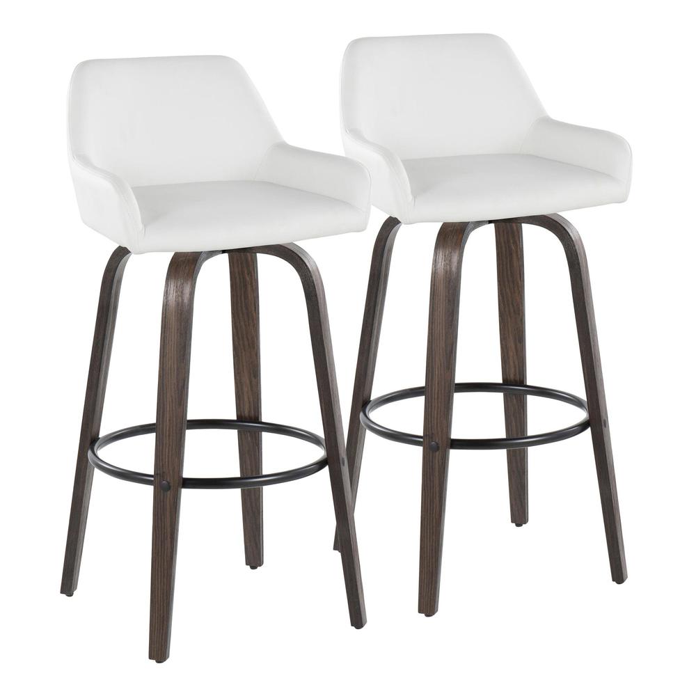 Brown Daniella 30" Fixed-Height Barstool - Set of 2. Picture 1