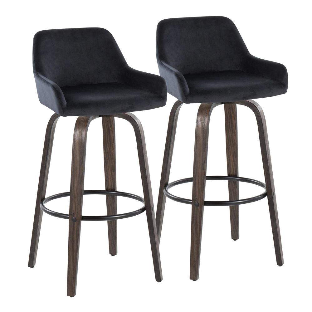Brown Daniella 30" Fixed-Height Barstool - Set of 2. Picture 1