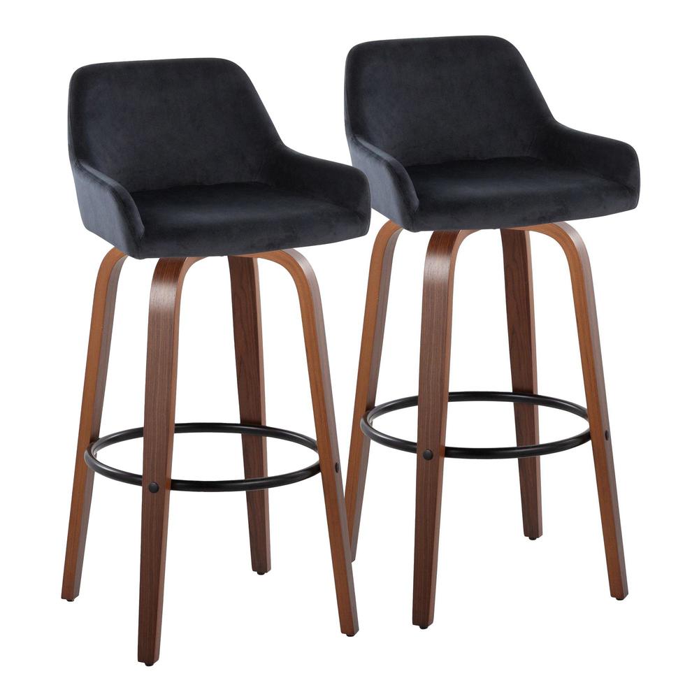 Brown Daniella 30" Fixed-Height Barstool - Set of 2. Picture 1