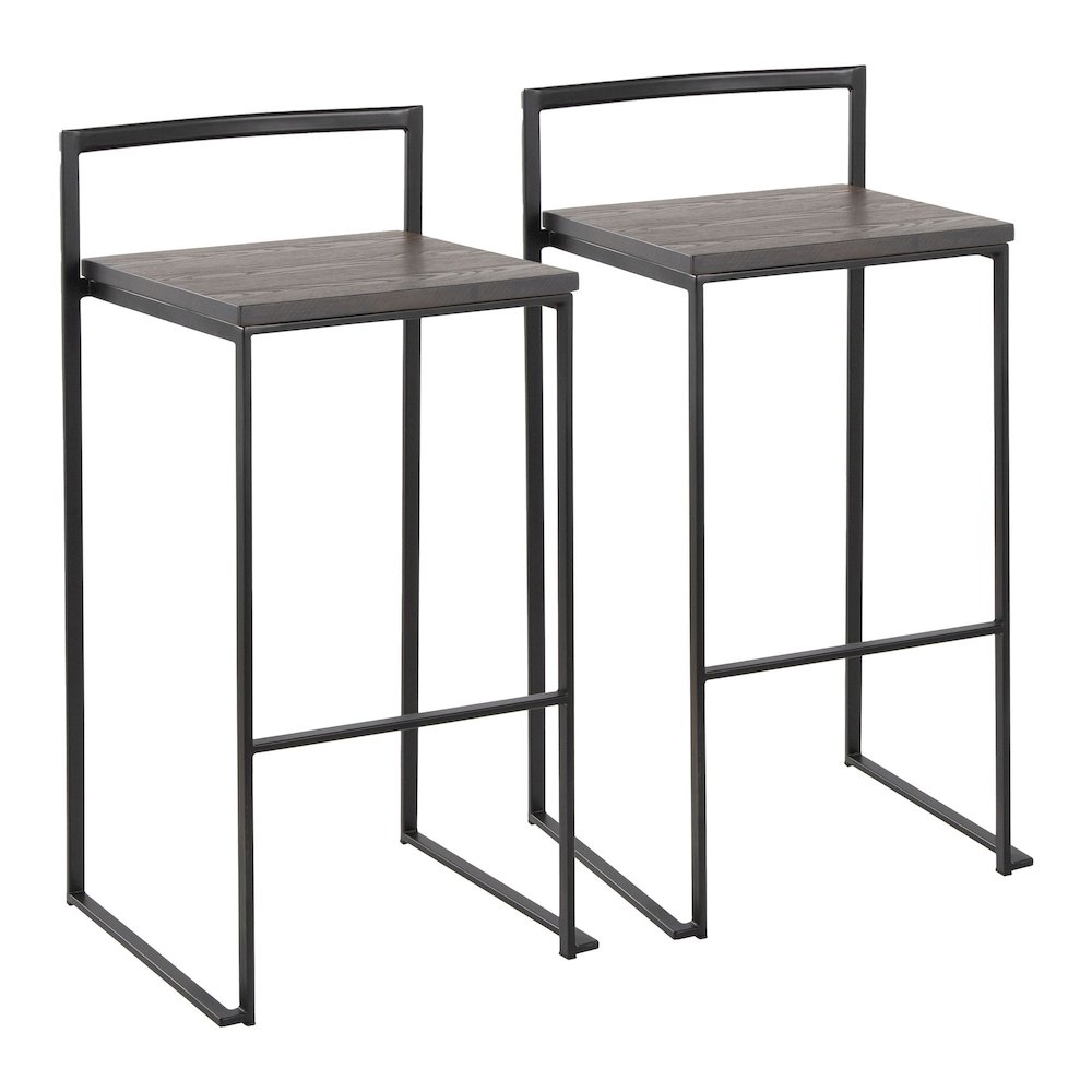 Fuji Stacker 30" Fixed-Height Barstool - Set of 2. Picture 1