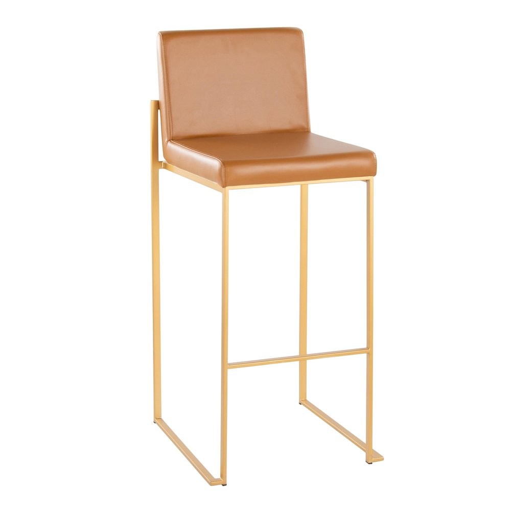 Fuji High Back 30" Fixed-Height Barstool - Set of 2. Picture 2
