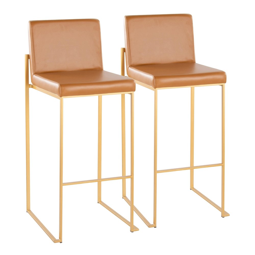 Fuji High Back 30" Fixed-Height Barstool - Set of 2. Picture 1