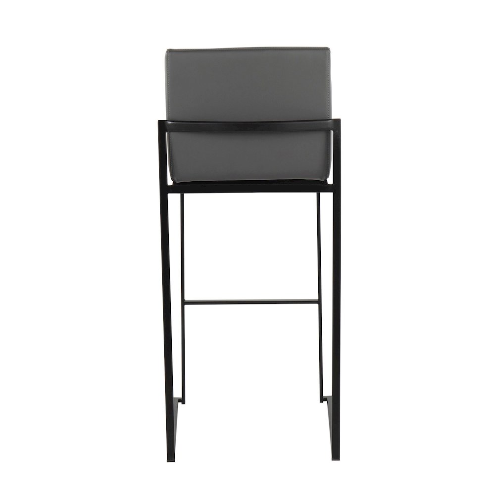 Fuji High Back 30" Fixed-Height Barstool - Set of 3 in Black Steel. Picture 5